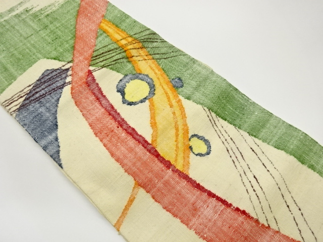 JAPANESE NAGOYA OBI / TSUMUGI / WOVEN ABSTRACT